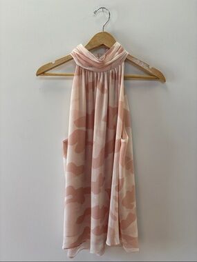 Joie Pink Camo Halter Silk Tank